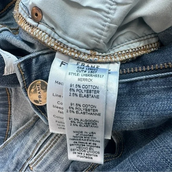 Frame Le High Rise Skinny Jeans Size 29 Medium Wash - Picture 7 of 13